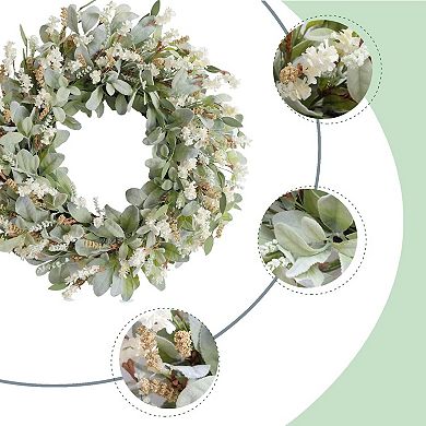 24 Inch Summer Spring Wreath Front Door Everyday Rustic Farmhouse Greenery