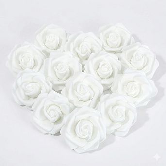 100-Pack Artificial White Roses, Wedding & Table Centerpiece Decorations