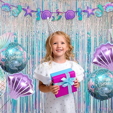 Holographic Tinsel Foil Fringe Curtains Party Backdrop 2 Pack