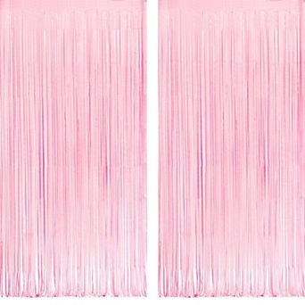Holographic Tinsel Foil Fringe Curtains Party Backdrop 2 Pack