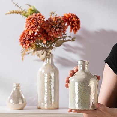 Ceramic Vase Set of 3, Modern Neutral Decorative Flower Vases