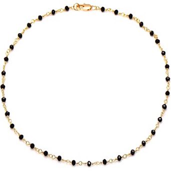 KSIZUIS Handmade Black & Gold Beaded Necklace for Women - 14-24" Adjustable