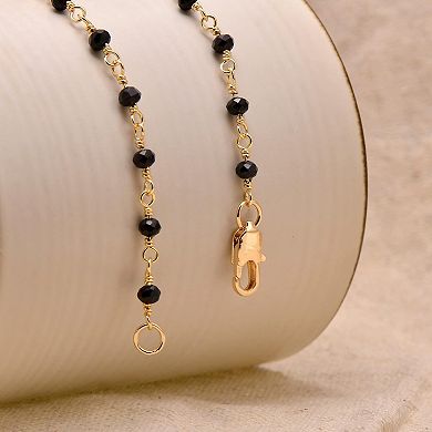 KSIZUIS Handmade Black & Gold Beaded Necklace for Women - 14-24" Adjustable