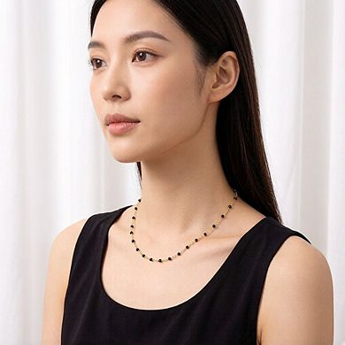KSIZUIS Handmade Black & Gold Beaded Necklace for Women - 14-24" Adjustable
