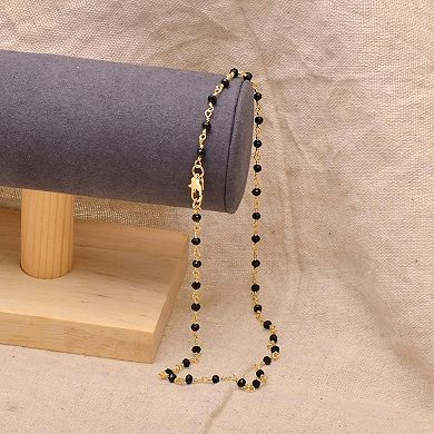 KSIZUIS Handmade Black & Gold Beaded Necklace for Women - 14-24" Adjustable
