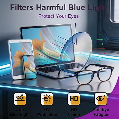 Kaelin Home Oversized Square Blue Light Blocking Glasses