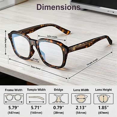 Kaelin Home Oversized Square Blue Light Blocking Glasses