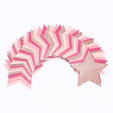 Iridescent Disco Holographic Star Garland 62ft Paper Streamers Party Decor
