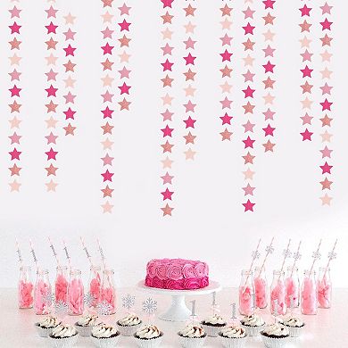 Iridescent Disco Holographic Star Garland 62ft Paper Streamers Party Decor