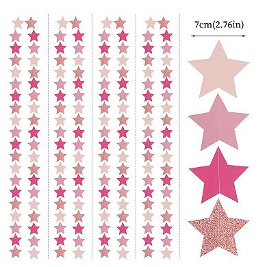 Iridescent Disco Holographic Star Garland 62ft Paper Streamers Party Decor