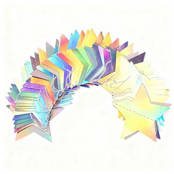 Iridescent Disco Holographic Star Garland 62ft Paper Streamers Party Decor