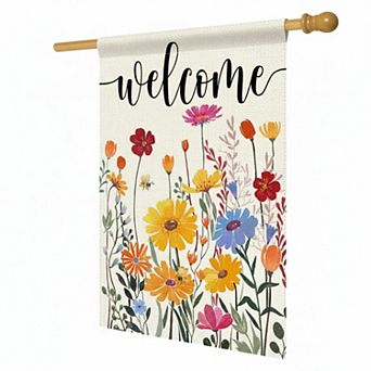 Spring Summer Double Sided House Flag Wildflower Floral Outdoor Seasonal Decor