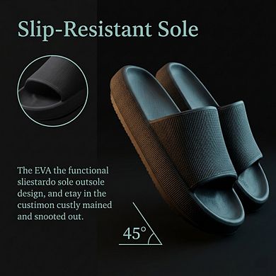 Cloud Slides Women Men Quick Dry Arch Support Thick Sole Anti Slip Shower Shoes