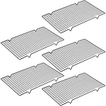 JUANWANG 5-Pack 10"x15.9" Stainless Steel Cooling/Baking Racks, Heavy Duty, Multi-Use