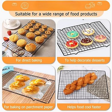 JUANWANG 5-Pack 10"x15.9" Stainless Steel Cooling/Baking Racks, Heavy Duty, Multi-Use