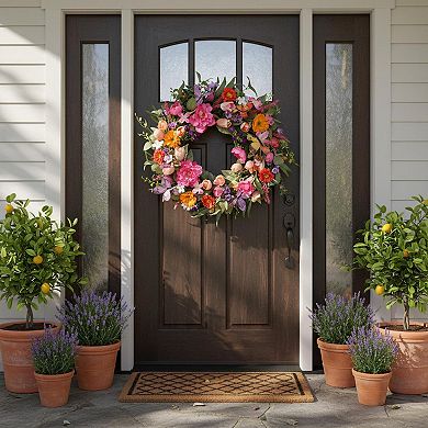 20 Inch Spring Wreath Summer Tulip Decor Front Door Home Wedding Farmhouse