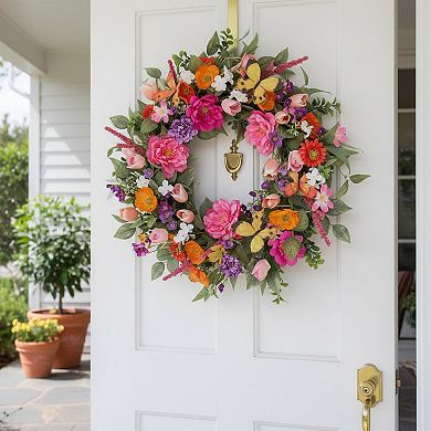 20 Inch Spring Wreath Summer Tulip Decor Front Door Home Wedding Farmhouse