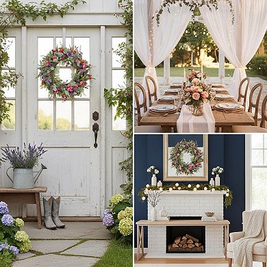 20 Inch Spring Wreath Summer Tulip Decor Front Door Home Wedding Farmhouse