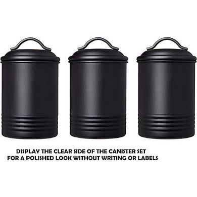 Kitchen Canister Set of 3, Food Storage Jars for Sugar Coffee Tea