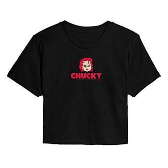 Juniors' Chucky Head Logo Cropped Tee