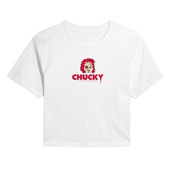 Juniors' Chucky Head Logo Cropped Tee