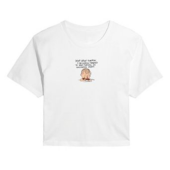 Juniors' Peanuts Linus & The Great Pumpkin Cropped Tee
