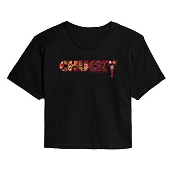 Juniors' Chucky Logo Cropped Tee