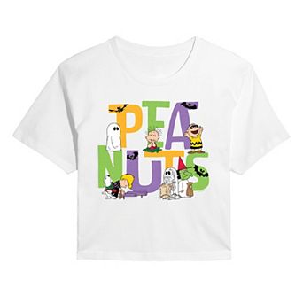 Juniors' Peanuts Snoopy & Friends Halloween Cropped Tee
