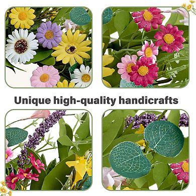 22 Inch Spring Summer Wreath Artificial Eucalyptus Lavender Front Door Farmhouse Porch
