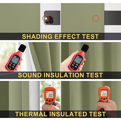Blackout Curtains 2 Panels, Thermal Insulated, Full Light Blocking Drapes