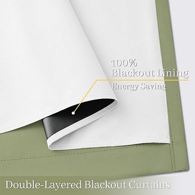 Blackout Curtains 2 Panels, Thermal Insulated, Full Light Blocking Drapes