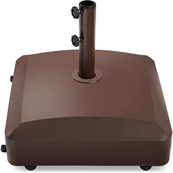 Mobile Heavy Duty Umbrella Base 123 lb, Bronze Fillable Stand with 4 Wheels and Wind-Resistant