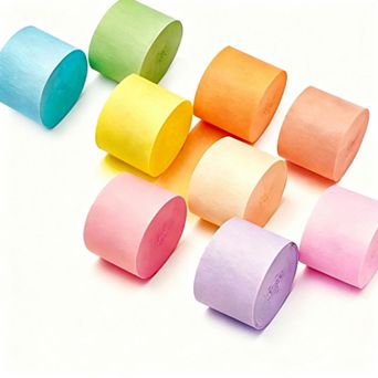 9 Rolls Crepe Paper Streamers 738ft Rainbow Assorted Party Decorations Birthday Wedding Shower