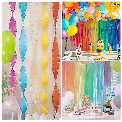 9 Rolls Crepe Paper Streamers 738ft Rainbow Assorted Party Decorations Birthday Wedding Shower