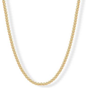 KSIZUIS 14K Gold Plated Small Bead Ball Chain Necklace, Adjustable Dainty Layering Jewelry