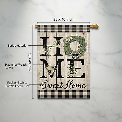 Summer House Flag Burlap Double Sided Magnolia Plaid Farmhouse Outdoor Decor