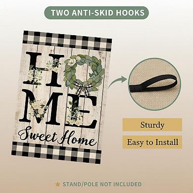 Summer House Flag Burlap Double Sided Magnolia Plaid Farmhouse Outdoor Decor