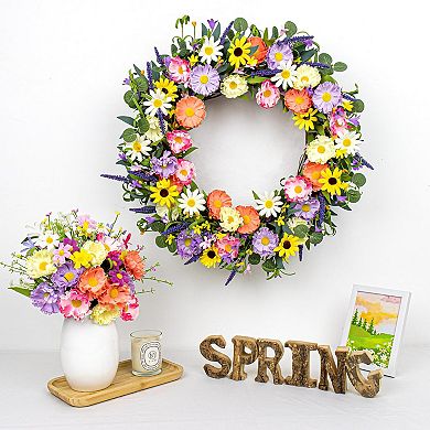 22 Inch Spring Summer Wreath Lavender Eucalyptus 6 Colors Front Door Indoor Outdoor