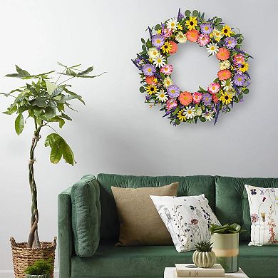 22 Inch Spring Summer Wreath Lavender Eucalyptus 6 Colors Front Door Indoor Outdoor