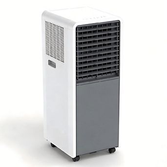 10,000 BTU (DOE) Portable Air Conditioner Cools 450 sq. ft. with Dehumidifier and Remote in White