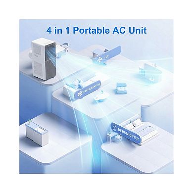 10,000 BTU (DOE) Portable Air Conditioner Cools 450 sq. ft. with Dehumidifier and Remote in White