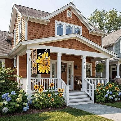 Spring Summer Bee Sunflower House Flag Double Sided Welcome Burlap Yard Outdoor Decoration