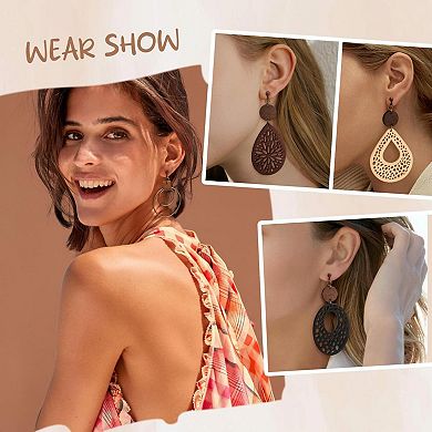 KSIZUIS Bohemian Clip On Dangle Earrings for Women Non-Pierced Lightweight Vintage Boho Set