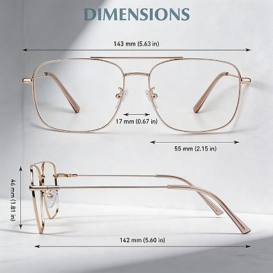 Kaelin Home Clear Lens Metal Frame Fashion Eyewear