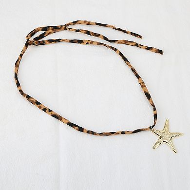 Scarf Necklace with Charm Adjustable Tie 1 Pc
