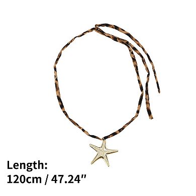 Scarf Necklace with Charm Adjustable Tie 1 Pc