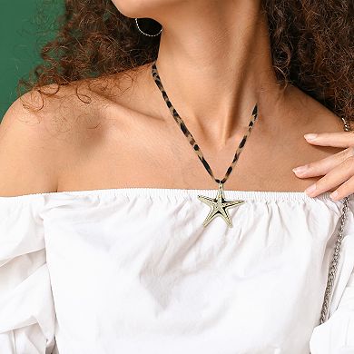 Scarf Necklace with Charm Adjustable Tie 1 Pc