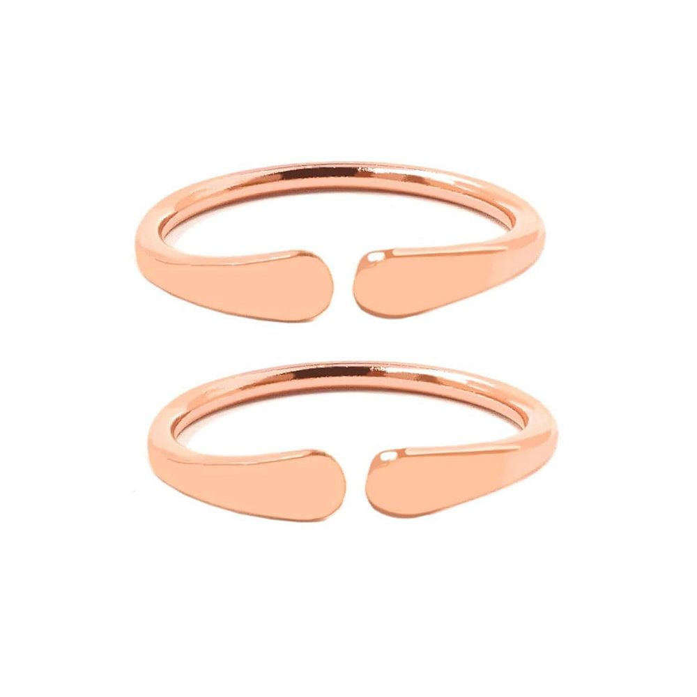 Adjustable Copper Toe Rings Set