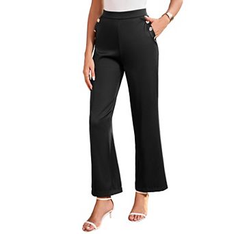 Women Casual Wide Straight Leg Trousers Business Dress Pants