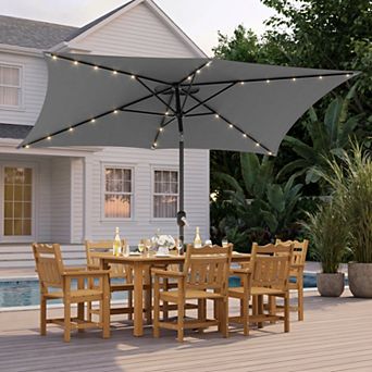 Sonkuki 10×6.5FT LED Rectangular Patio Umbrella Stylish, Durable, and Sun-Protective